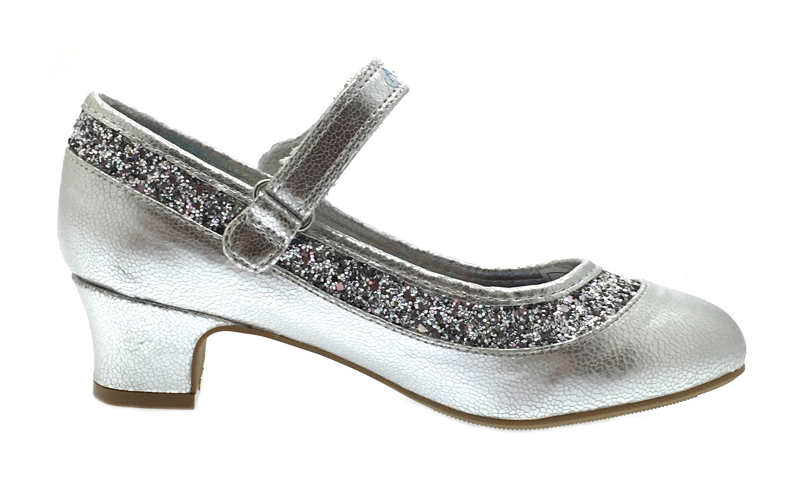 Kids Girls Disney Frozen Dress Up Shoes Glitter Princess Low Heels